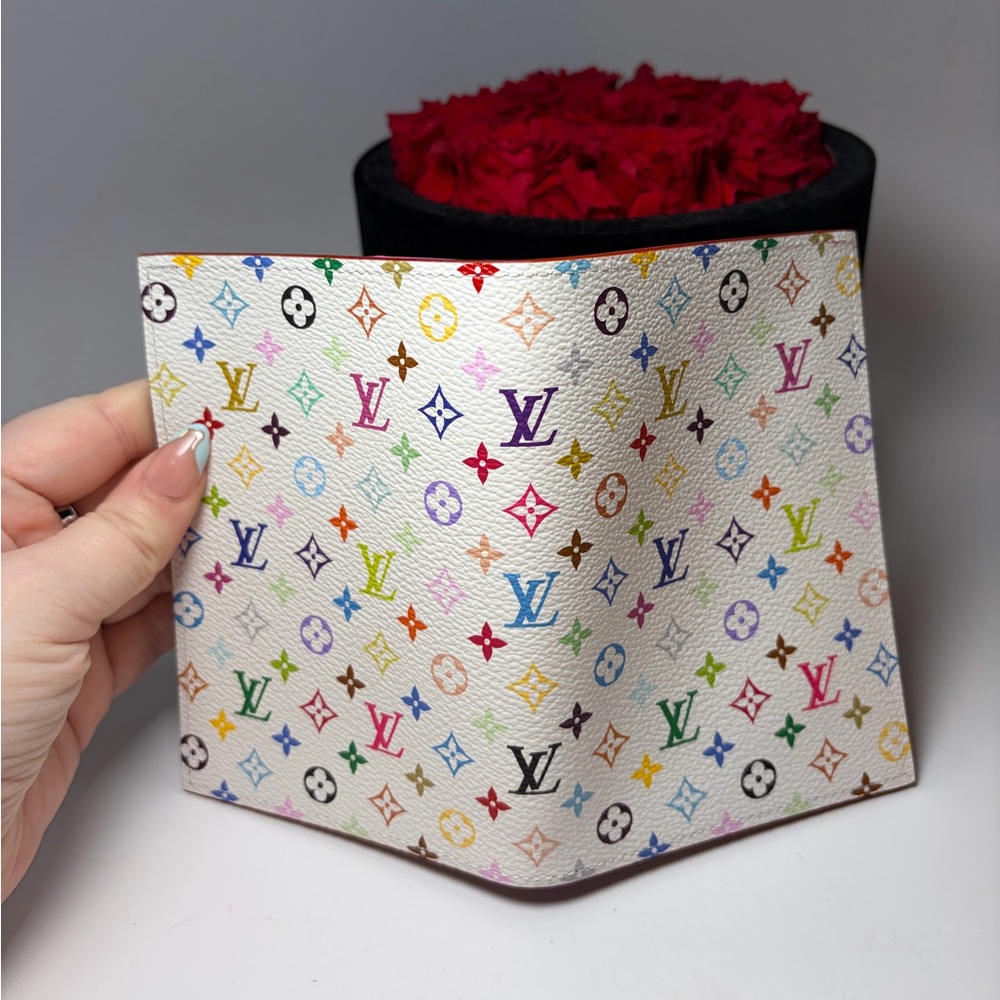 SOLD Louis Vuitton LV x TM Passport Cover Multicolor w/Hot Pink Made in France - Picture 3 of 15